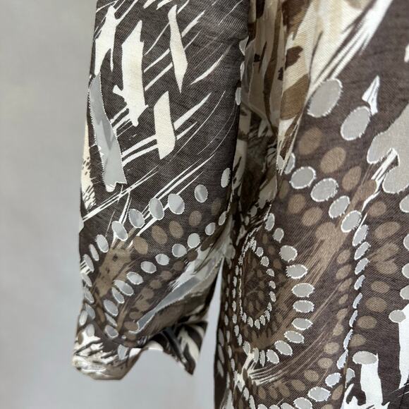Chico's Leopard Animal Print Sheer Open Front Shirt Cardigan size 2 US Large/12 - Picture 10 of 16